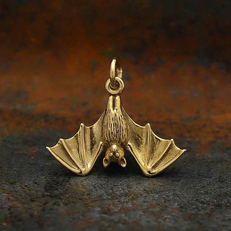 Bronze Realistic Bat Charm Pendant
