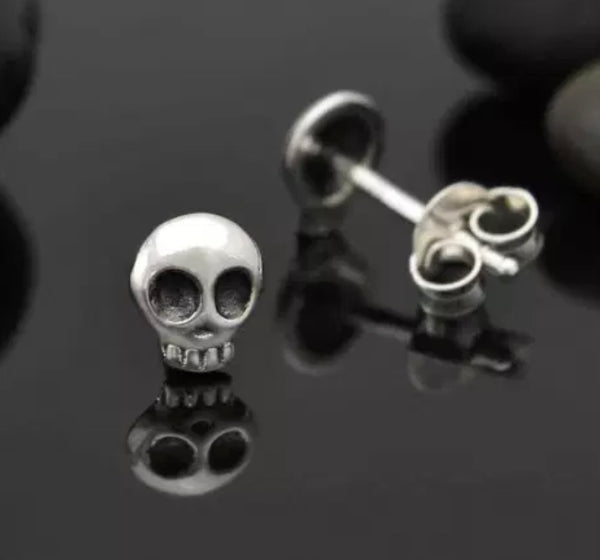 Sterling Silver Mini Skull Post Earring