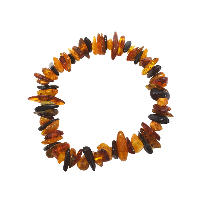 Multi Color Raw Amber Stretch Bracelet