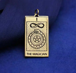 Bronze Magician Tarot Card Charm