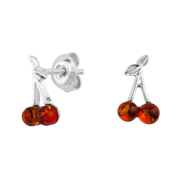 Baltic Amber Sterling Silver “Cherry” Earrings