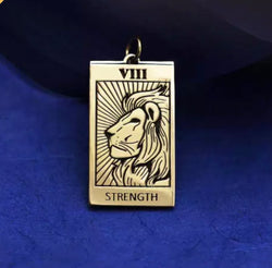 Bronze Strength Tarot Card Charm