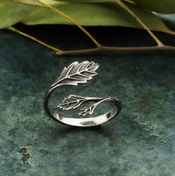 Adjustable Leaf Ring - Sterling Silver