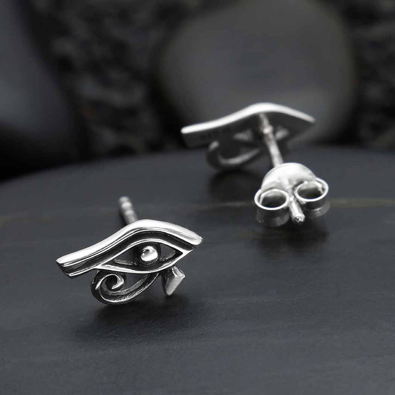 Sterling Silver Eye of Horus Post Earrings