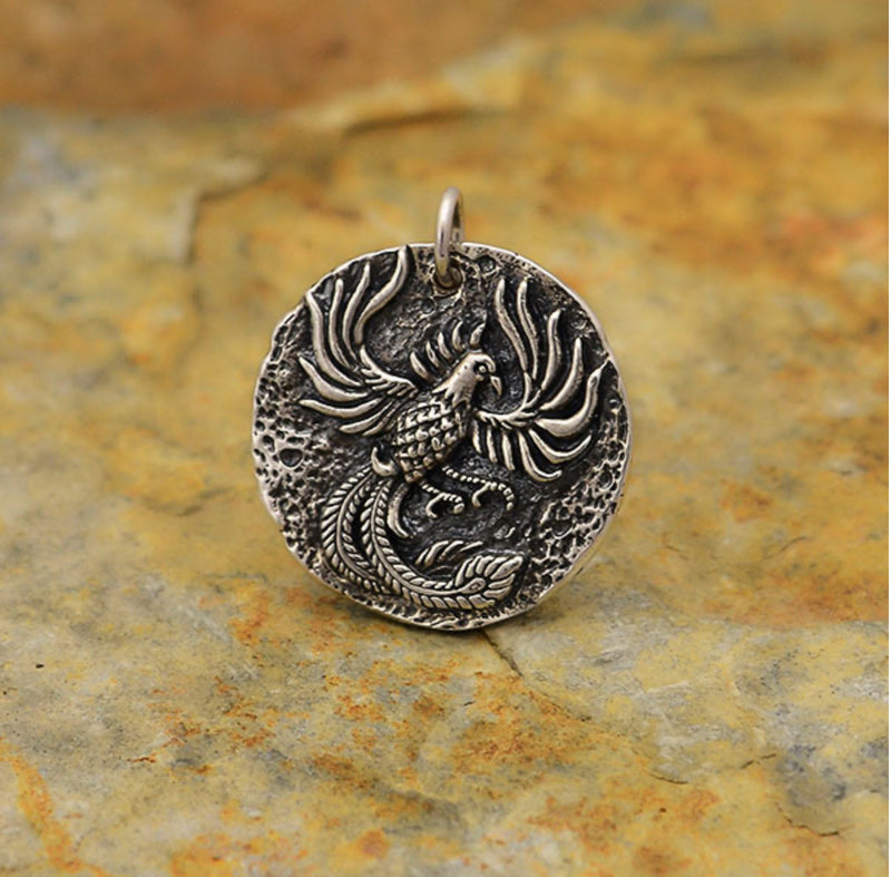 Sterling Silver Ancient Coin Charm -Phoenix