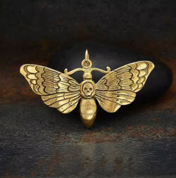Bronze Deaths Head Moth Pendant