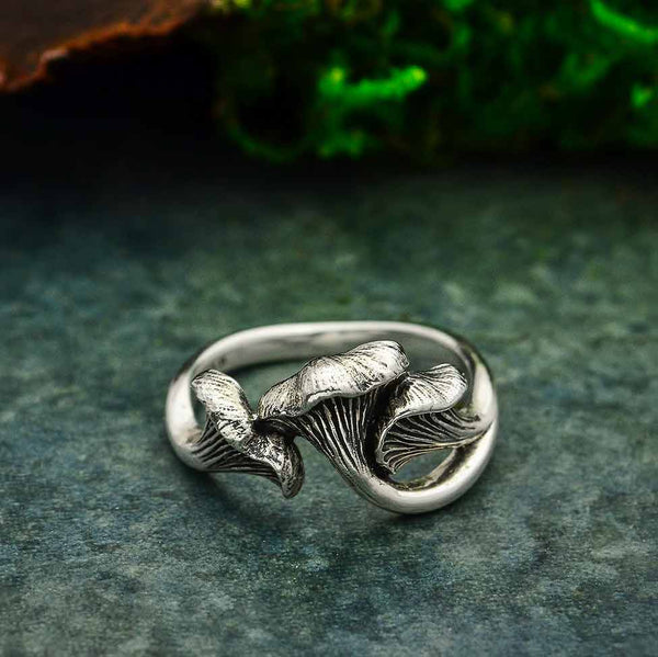 Chanterelle Mushroom Ring - Sterling Silver