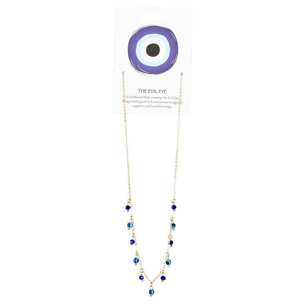 MOON & STAR MULTI COLORED EVIL EYE NECKLACE