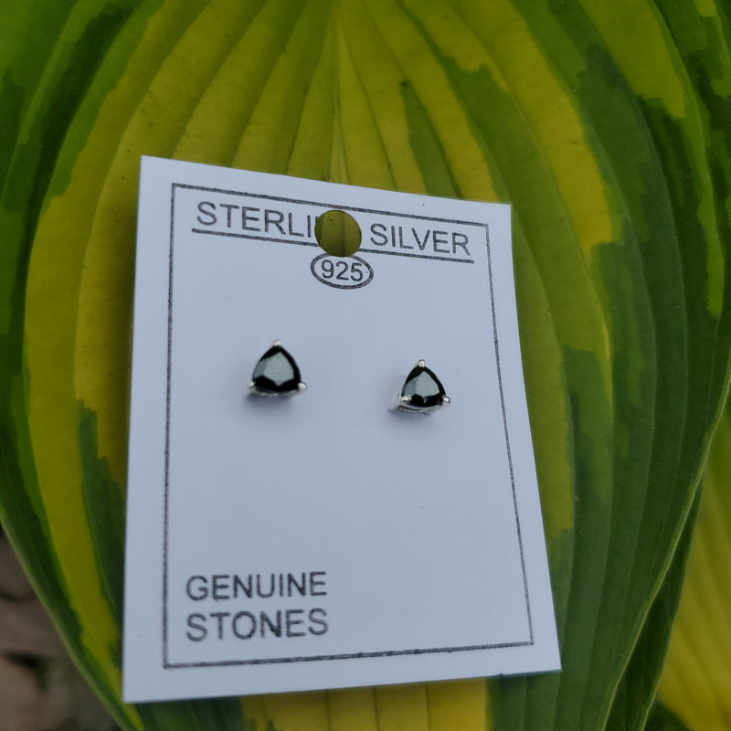 Hematite Trilliant Cut Stud Earrings
