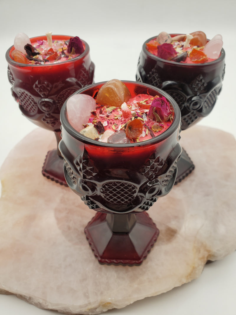 Deadly Attraction Spell Candle - Ruby Red Goblet (small)