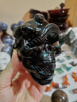 Obsidian Snake Skull