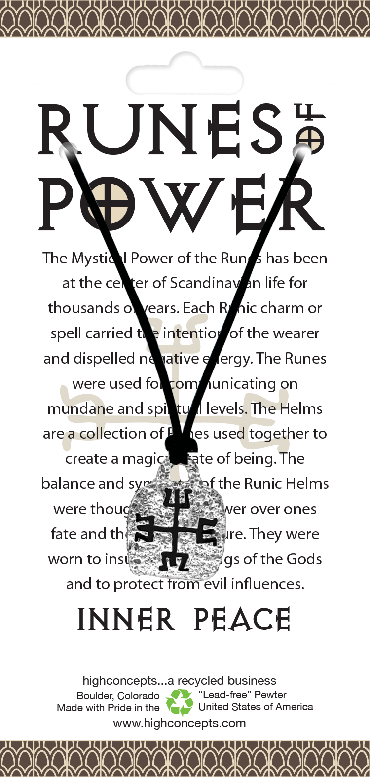 Runes of Power Inner Peace Pewter Charm