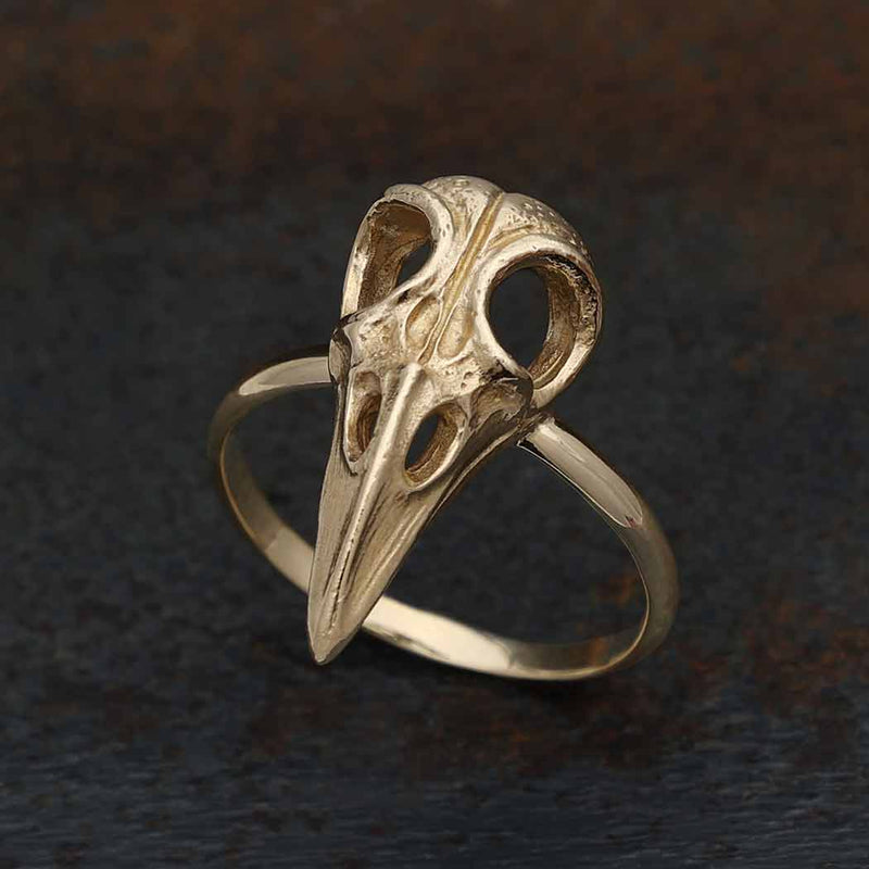 Raven Skull Ring - Bronze