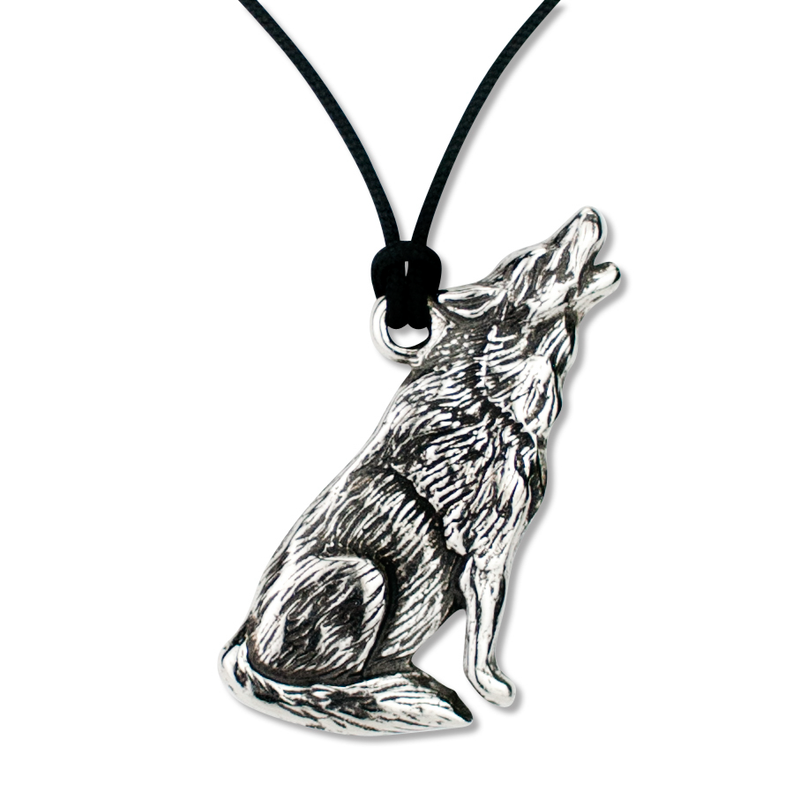Wolf Howling Pewter Charm