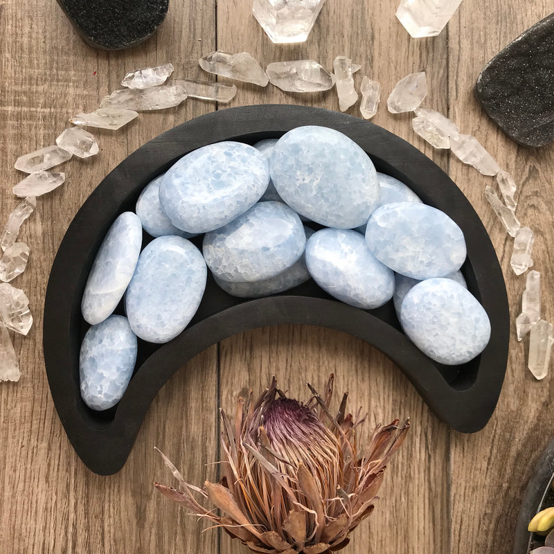 Blue Calcite Palm Stone