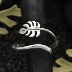 Sterling Silver Adjustable Monstera Leaf Ring