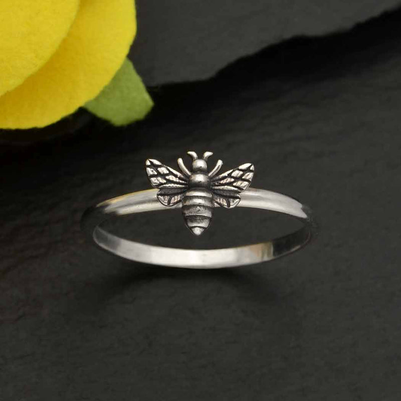 Sterling Silver Ring - Tiny Bee Ring size