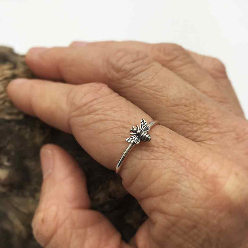 Sterling Silver Ring - Tiny Bee Ring size