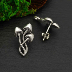 Sterling Silver Triple Mushroom Post Earrings