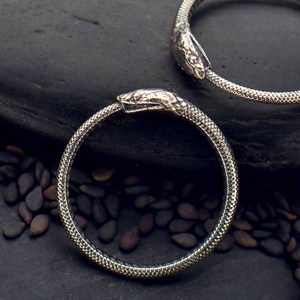 Ouroboros Snake Ring - Silver