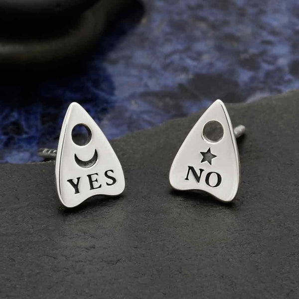 Ouija Post Earrings 9x6mm Sterling Silver