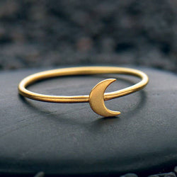 Tiny Moon Ring - 24k Gold Plate