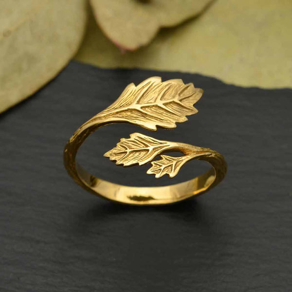 Adjustable Leaf Ring - Bronze