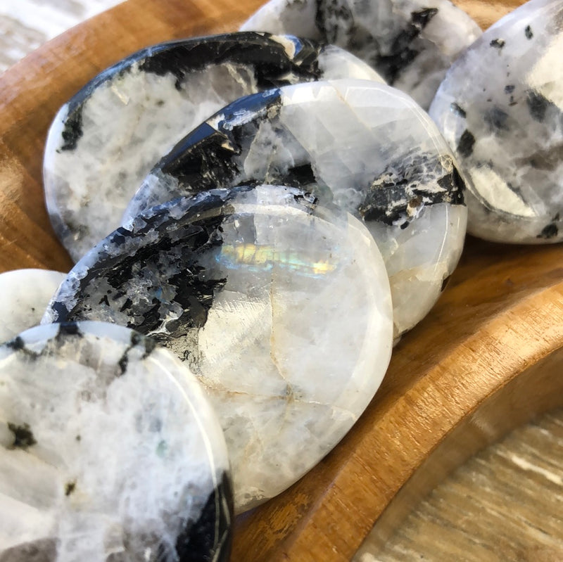 Rainbow Moonstone Worry Stone