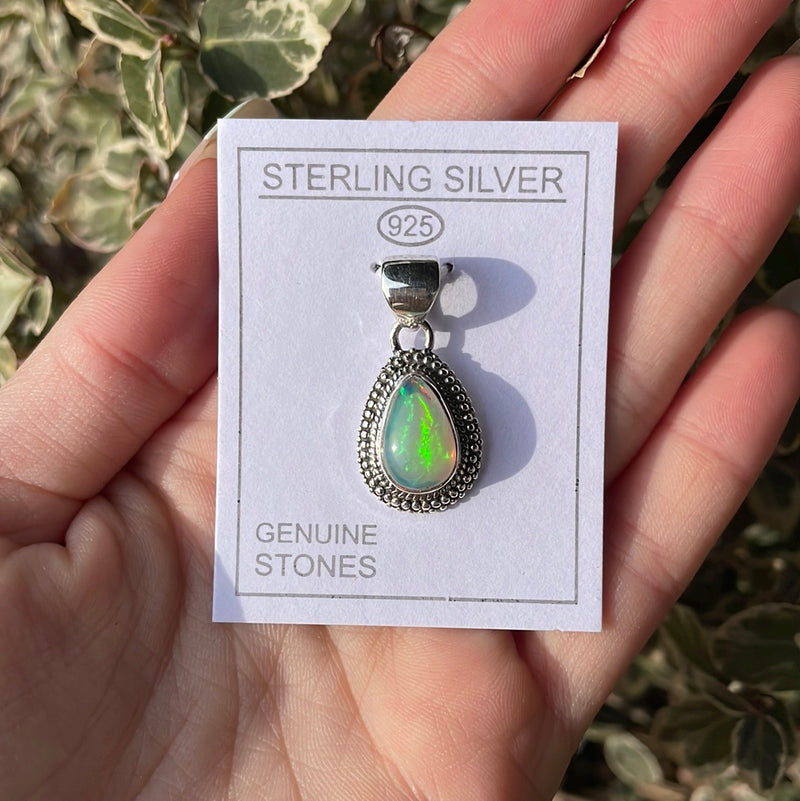 Teardrop Ethiopian Opal Pendant - R