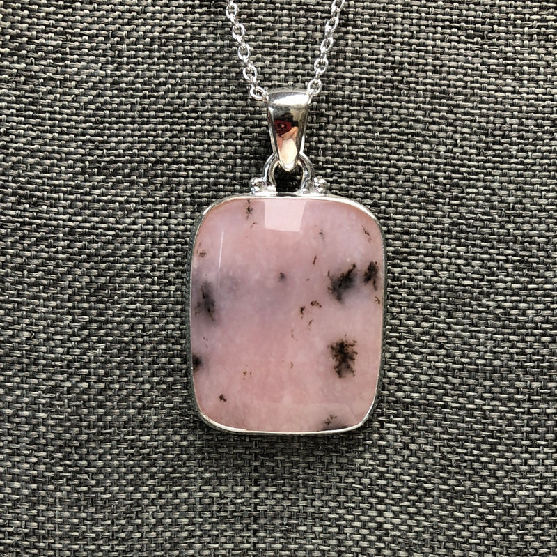 Pink Opal Pendant - Sterling Silver