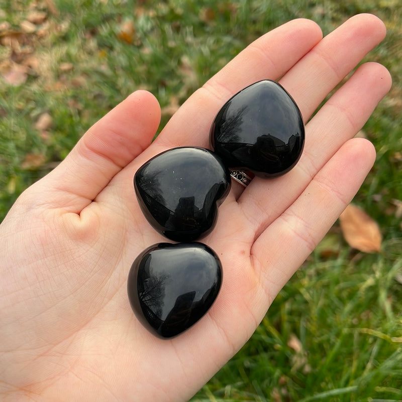 Black Obsidian Crystal Heart