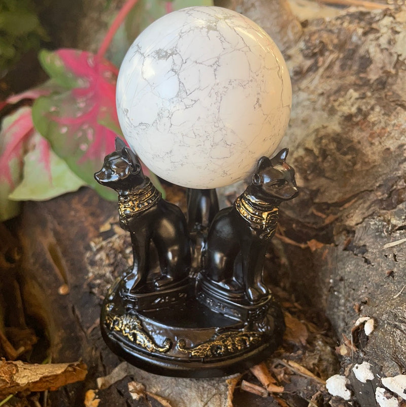 Egyptian Cat Sphere Stand