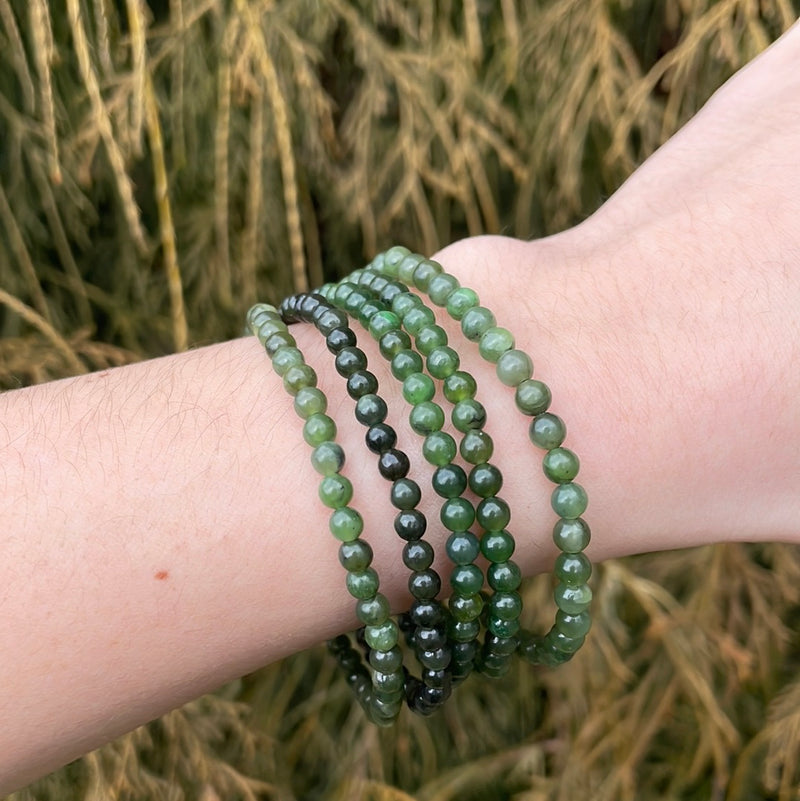 Nephrite Jade Crystal Bracelet - 3-4mm