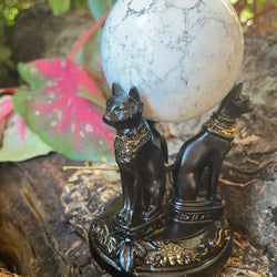 Egyptian Cat Sphere Stand