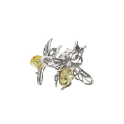 Citrine Amber Bee Sterling Silver Stud Earrings