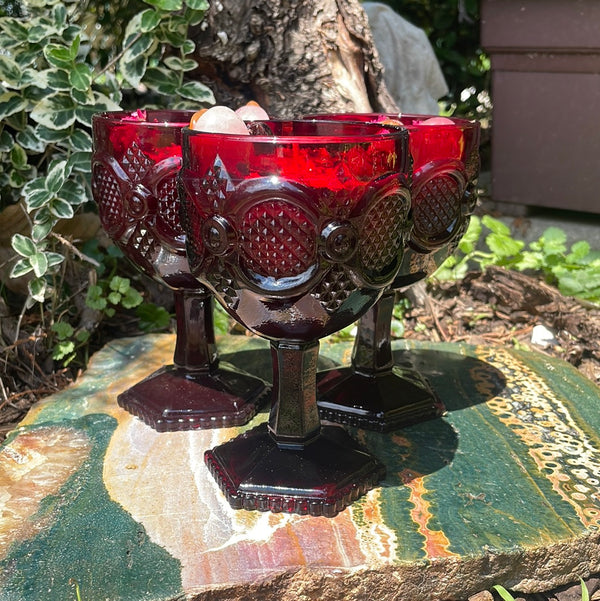 Deadly Attraction Spell Candle - Vintage Avon Ruby Red Cape Cod Goblet (LARGE)